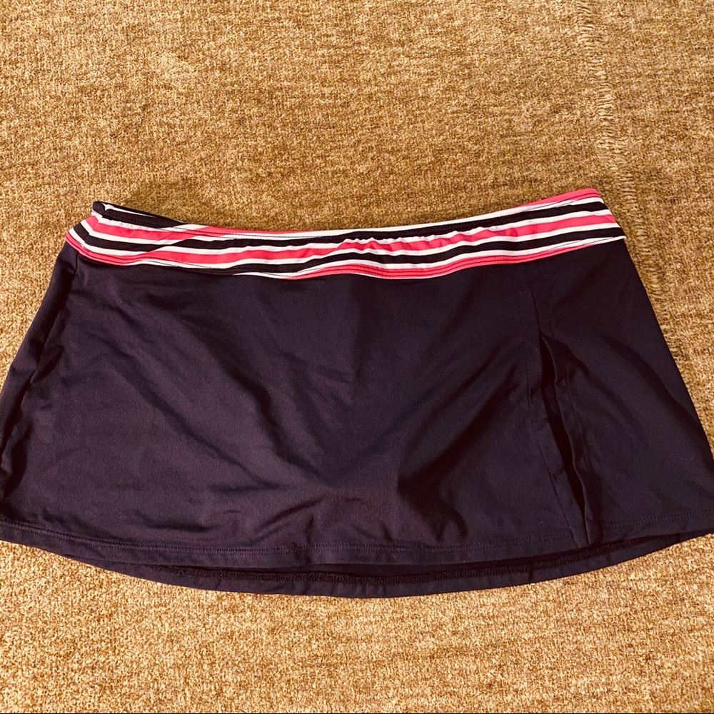 Cole of California Skirtini, black w/striped waist
